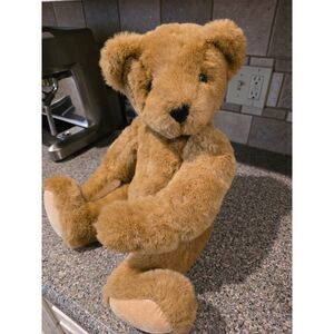 Vermont Teddy Bear Company LG Brown Teddy Bear w Articulated Limbs Plush Stuffie